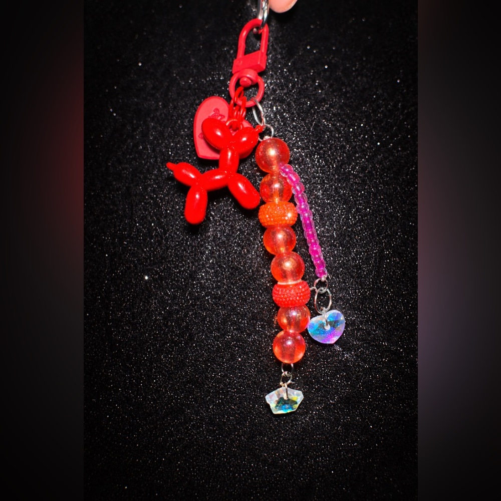 Red Balloon Dog Charm